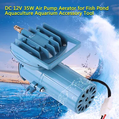 $39.99 • Buy DC 12V 35W Aquarium Air Pump Oxygen Air Aerator Pump For Fish Pond 68L/min Flow