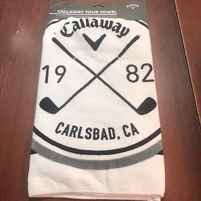 Callaway Tour Golf Towel. 30”x20”. White With Big Logo. 100% Cotton. NEW • £19.95