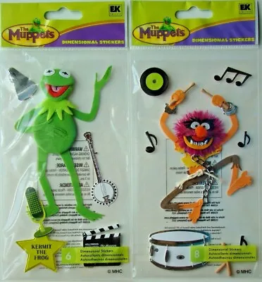 LOT OF 2 EK Success Jolee's The MUPPETS Movie / Character Stickers KERMIT ANIMAL • $18