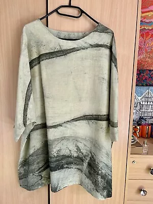 Pale Green /grey Linen Tunic By Crea Concept  • £49.99