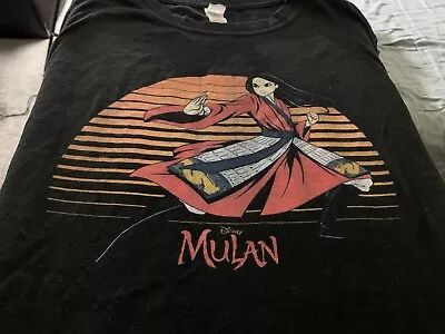 $19.95 • Buy Vintage Disney Mulan Movie Womens T Shirt Black XL Animated Film Logo Vtg