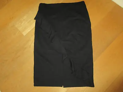 Ladies Marks And Spencer Coll  Black Frilled Pencil Skirt  Size 14 27 • £3.99