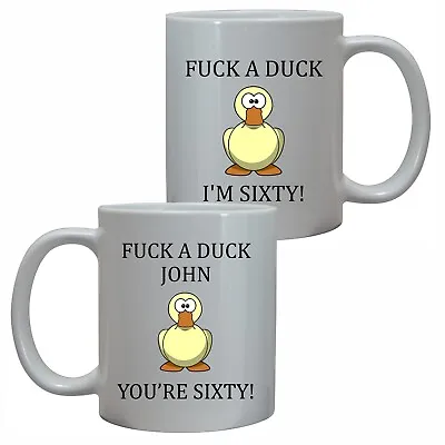 £10.95 • Buy Personalised 60th Birthday Mug Fuckaduck Duck Rude Funny Gift For Him Her Age 60