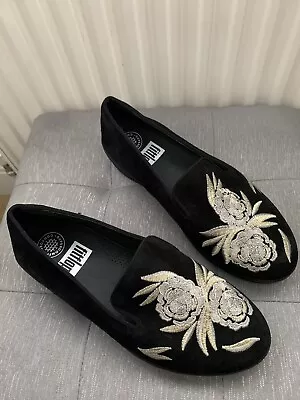 Fitflop Audrey Baroque Slippers Black Velvetsize 4-uk37-eu Women’s  • £25