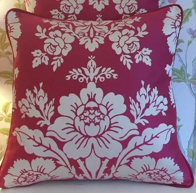  Cushion Cover  Laura Ashley Tatton Cerise  Fabric Piped 16  • £26