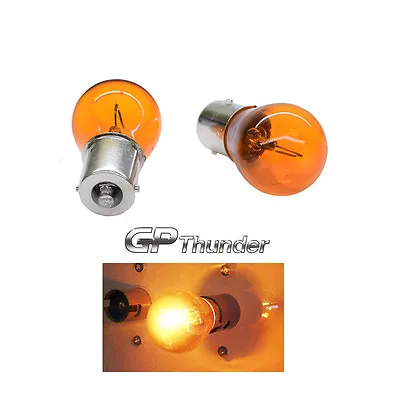 1156 1156NA 7056 3497 BA15S P21W 12V Natural Amber Glass Light Bulbs Amber 2pcs • $8.99