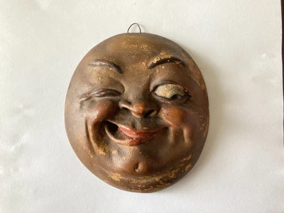 $150 • Buy Vintage Chalkware Winking Moon Face Sculpture