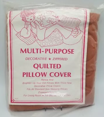 Vintage 1970's Multi-Purpose Decorative Mauve Zippered Quilted Pillow Cover NOS • $15.90