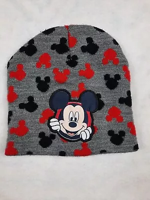 Disney Mickey Mouse Beanie Gray Winter Hat Cap 2T - 5T / 2-5 Toddler • $8.50