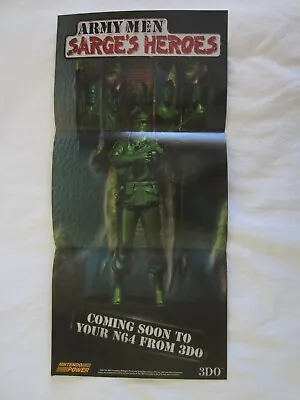 Army Men Sarge's Heroes (N64) Nintendo Power Poster 1999 3DO 64 RARE • $14.95