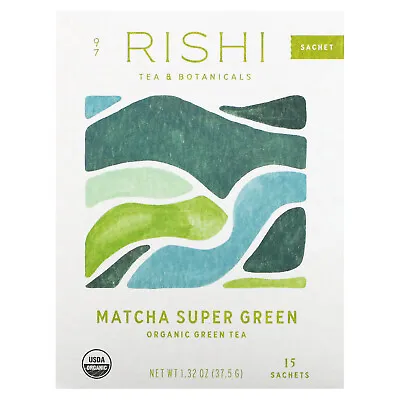 Organic Green Tea Matcha Super Green 15 Sachets 1.32 Oz (37.5 G) • $13.43