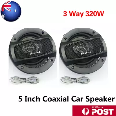 5  Inch Car Coaxial Speakers 3 Way 320W Stereo Super Bass Audio Cable Subwoofer • $39.87