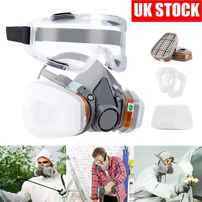 6200 16 IN 1 Full Face Gas Mask Chemical Paint Spray Vapor Respirator Reusable! • £10.89