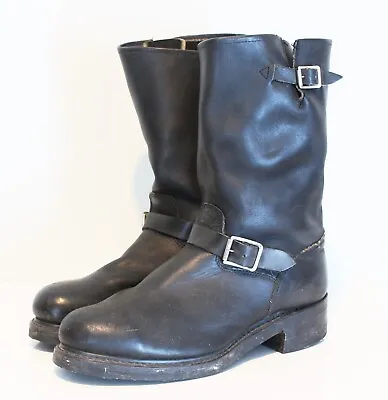 Sears Roebucks Vintage Engineer Buckle Motorcycle Biker Boots Black USA Men 12E • $349.99