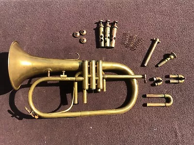 RARE VINTAGE FRENCH Bb FLUGELHORN By GRAS !!! GREAT PLAYER! • $260