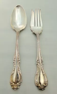 Vintage 1835 R. Wallace Joan Pattern Silverplate Meat Fork & Serving Spoon • $12.99