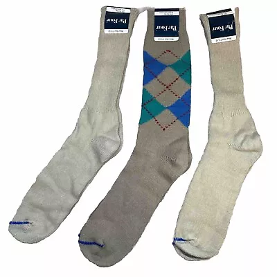 JC Penney Par Four ARGYLE & Plain Socks Acrylic Nylon NEW NOS LOT OF 3 VTG USA • $24.99