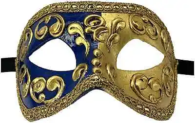 Colombina Mezza Blue Venetian Italian Made Masquerade Womens Mens Mask • £36.86