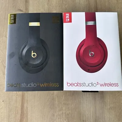 Dr. Dre Beats Studio3 Wireless Portable Over-Ear Headphones Shadow Grey Red • $171.99