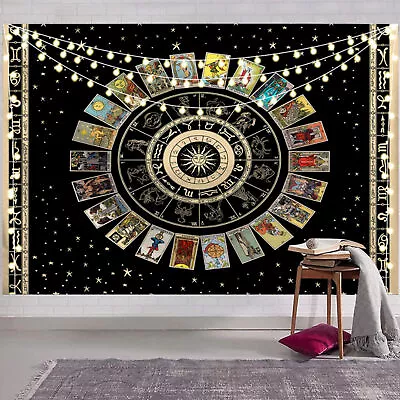 Tapestry Mandala Tarot Card Wheel Of Zodiac Astrology Chart Wall Hanging Decor • $9.87