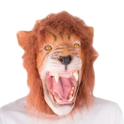 Adult Lion Latex Halloween Animal Mask Fancy Dress Party Jungle Safari  • $50