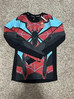 New Adidas Mens Sz Small Spiderman2 Techfit Compression Longsleeve Top-rare • $119.90