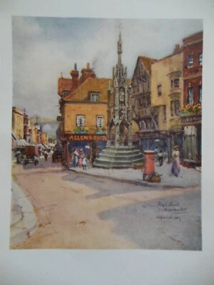 £7.99 • Buy Original Edwardian 1909 HAMPSHIRE Print Of Winchester High Street - Wilfrid Ball