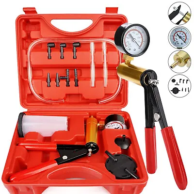 2 In 1 Brake Bleeder & Vacuum Pump Gauge Test Brake Fluid Bleeding Tools US T9F1 • $17.95