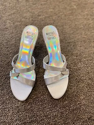 Mootsies Tootsies Collection Silver Satin Slide Size 9 1/2 M • $12