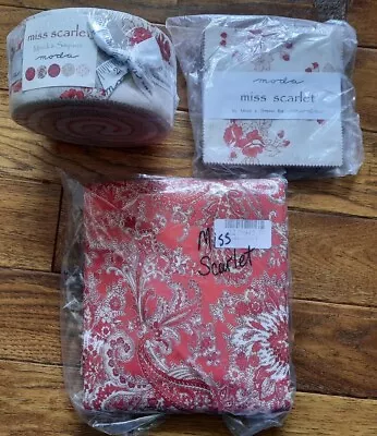 Moda Minick & Simpson Miss Scarlet Jelly Roll Charm Pack And 2 Yards Extra  • $70