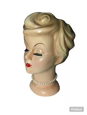 Vintage Ceramic Lady Head Vase By Enesco Japan 6.25” • $35