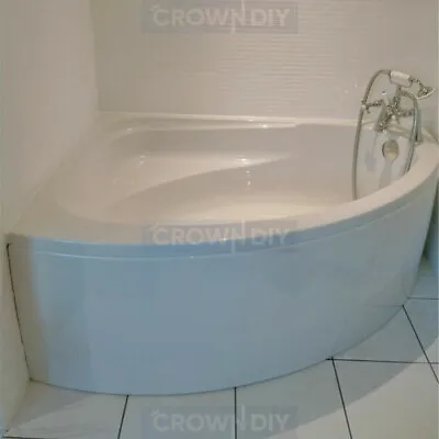 £284.99 • Buy Corner Bath Left Right Hand 1500mm Offset Modern White Bath Front Panel Acrylic