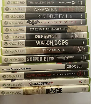 $15 • Buy Xbox 360 13x Game Lot Walking Dead, Assassin’s, Batman, Sniper, Rage, Titanfall
