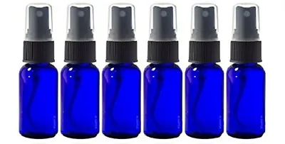 Glass Spray Bottles - 6 Pack  15ml (1/2 Oz) Cobalt Blue Black Fine Mist Sprayer • $7.48