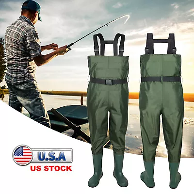 Bootfoot Chest Wader 2-Ply Nylon/PVC Waterproof Fishing Waders W/ Boot Men Women • $39.88