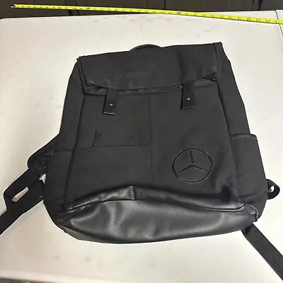 Mercedes-Benz Black Canvas Backpack With Inside Laptop Slot Black Logo • $39.99