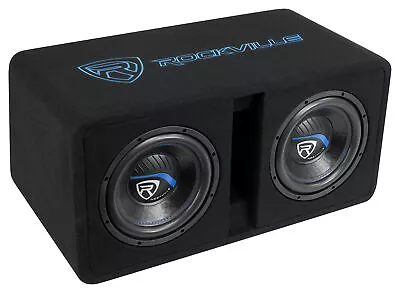 Rockville DV10K52 Dual 10  K5 2400w Car Subwoofers+Vented Sub Enclosure Box/2Ohm • $164.95