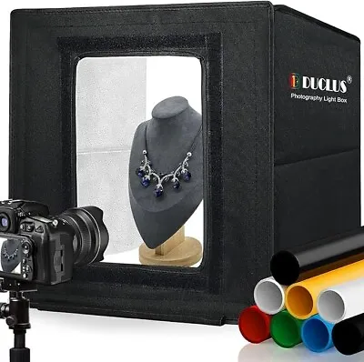 DUCLUS Light Box Photography 40cm / 16  X 16'' Portable Photo Booth Box With Led • £38.99