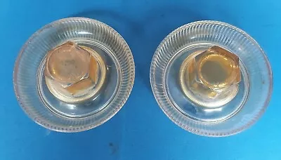 Vintage Lot Of 2 Glass Poultry Chicken Waterer Base-No.569 Pat. Applied  • $40