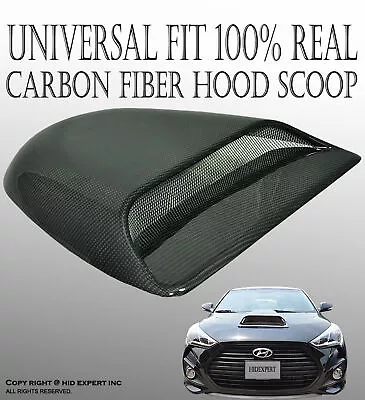 JDM 100% Real Carbon Fiber DECORATIVE FUNCTIONAL HOOD SCOOP AIR FLOW VENT C85 • $269.99