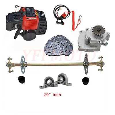 740mm Go Kart Rear Axle Kit & 49cc 2 Stroke Engine Motor Trike ATV Quad Buggy AU • $187.79