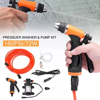 72W Car Washer Portable Water Pump Kit Sprayer Cleaner Hose Van High Pressure • £14.99