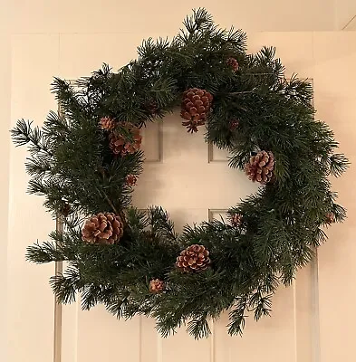 Magnolia Home Christmas Winter 22” Faux Pine & Pinecone Wreath NEW • $29.95