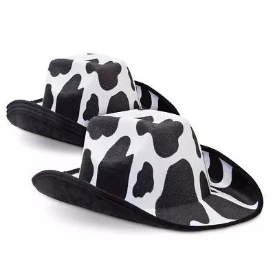 4 Pack Men's Cowboy Hat Black Cow Print Style Riding Hats For Party One Sizes • $28.49