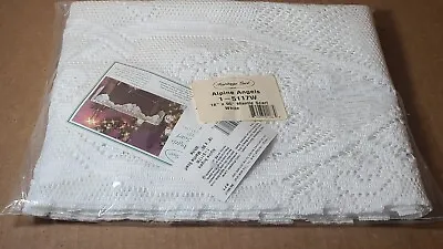 Heritage Lace White Alpine Angels Mantle Scarf 18  X 95  USA Made NEW In Pkg • $22.49