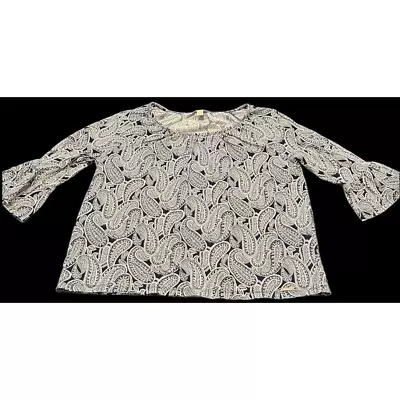Michael Kors 3/4 Ruffle Sleeve Blouse Woman's Size L • $14.99