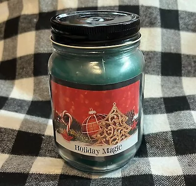 Celebrating Home Interiors ~ Large Mason Jar  Soy Candle ~ Holiday Magic 16oz • $7.95
