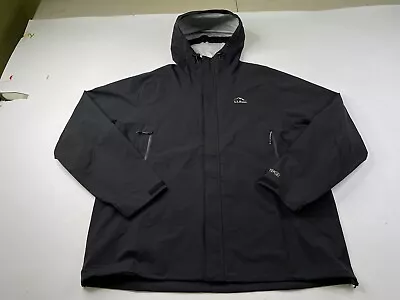 LL Bean Mens Cresta Stretch Rain Jacket Waterproof Black XXL Hooded Full Zip • $29.99