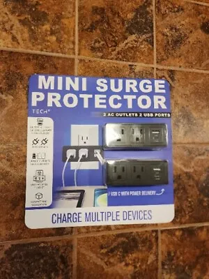 Tech2 Mini Surge Protector 2 AC Outlets 2 USB Ports • $8.88