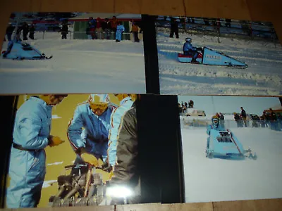 Vintage Snowmobile Polaris X-2 Sled Speed Run Drag Race Pictures LOT Of 4  • $32.99